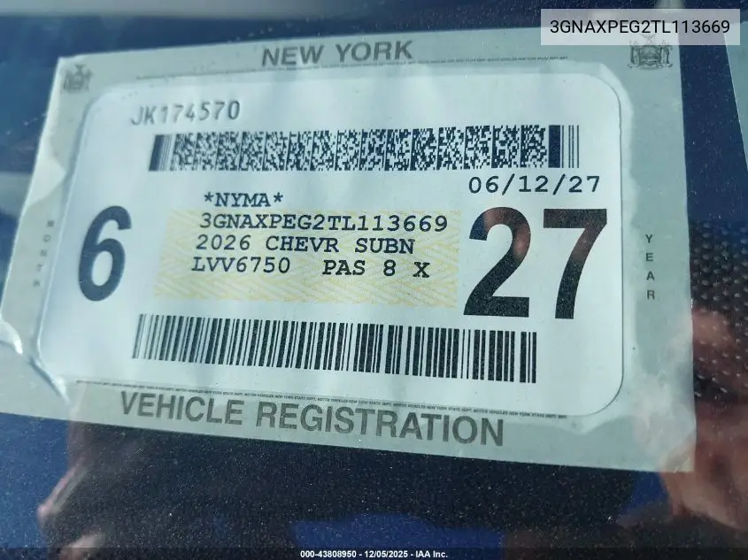 3GNAXPEG2TL113669 2026 Chevrolet Equinox Awd Lt