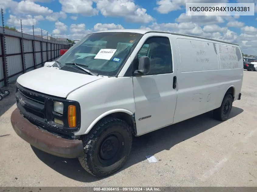 1999 Chevrolet Express VIN: 1GCGG29R4X1043381 Lot: 40366415