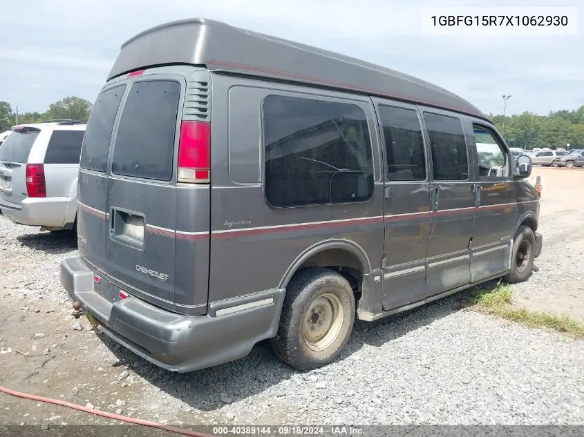 1999 Chevrolet Express VIN: 1GBFG15R7X1062930 Lot: 40389144