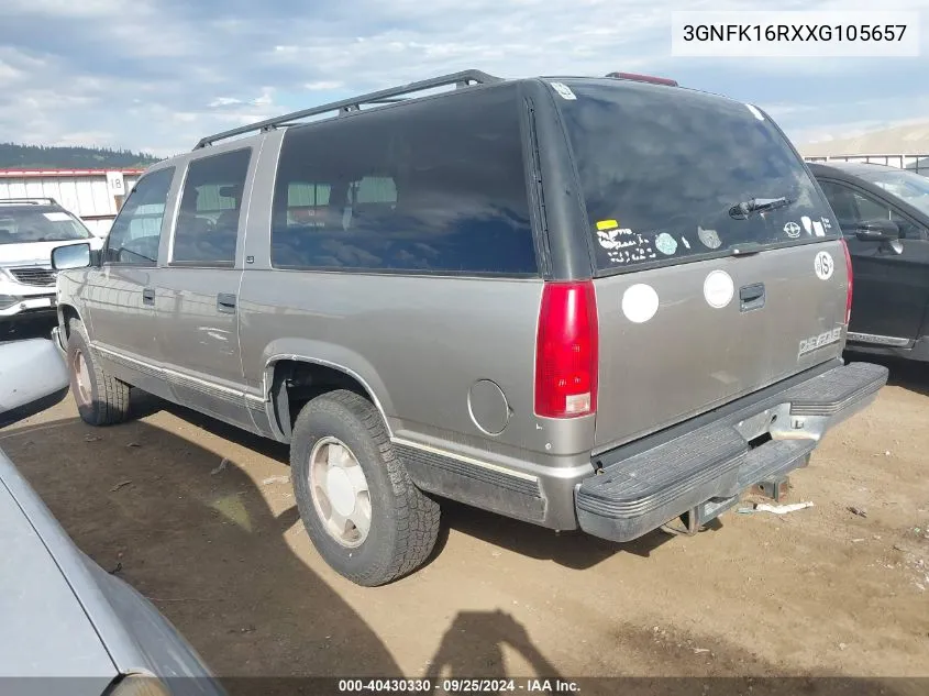 1999 Chevrolet Suburban 1500 Lt VIN: 3GNFK16RXXG105657 Lot: 40430330