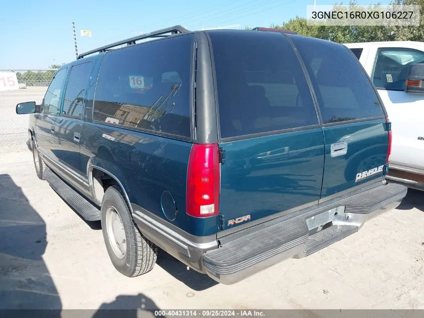 1999 Chevrolet Suburban 1500 Lt VIN: 3GNEC16R0XG106227 Lot: 40431314