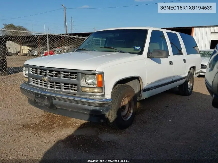 3GNEC16R1XG194639 1999 Chevrolet Suburban 1500