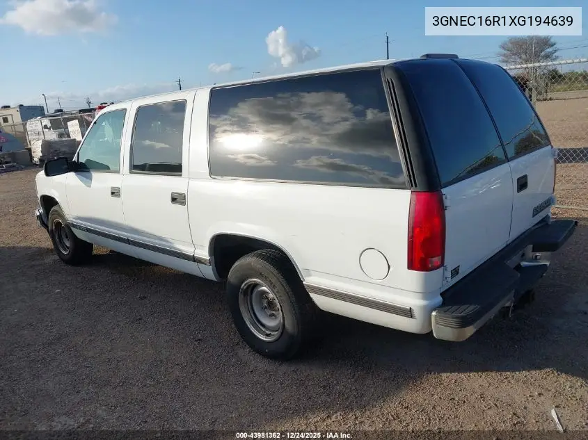 3GNEC16R1XG194639 1999 Chevrolet Suburban 1500