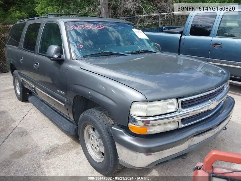 2000 Chevrolet Suburban 1500 Lt VIN: 3GNFK16T4YG150820 Lot: 39447302