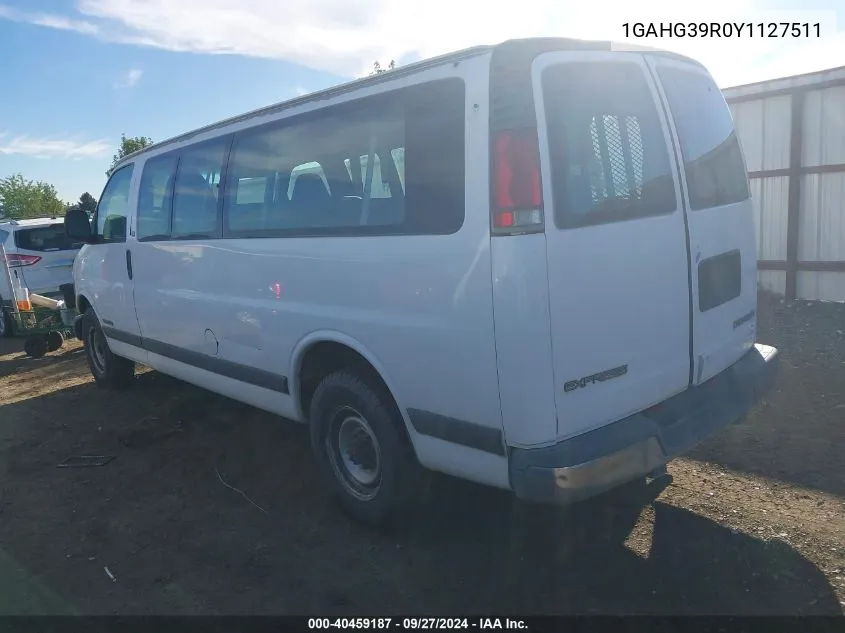 1GAHG39R0Y1127511 2000 Chevrolet Express