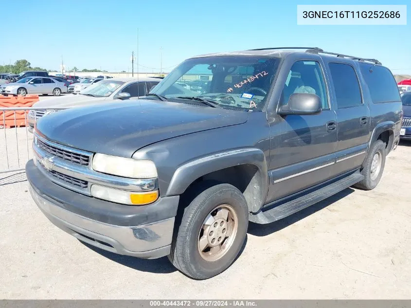 2001 Chevrolet Suburban 1500 Ls VIN: 3GNEC16T11G252686 Lot: 40443472