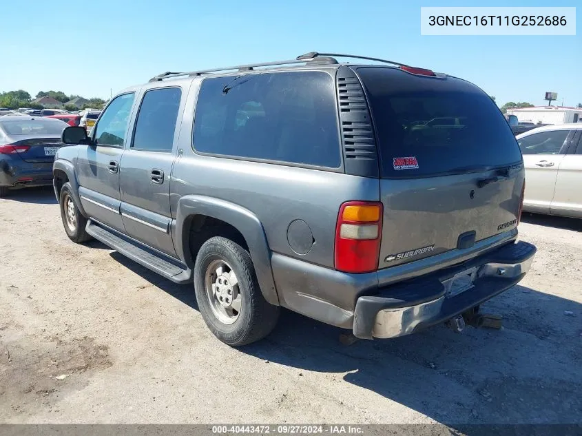 2001 Chevrolet Suburban 1500 Ls VIN: 3GNEC16T11G252686 Lot: 40443472