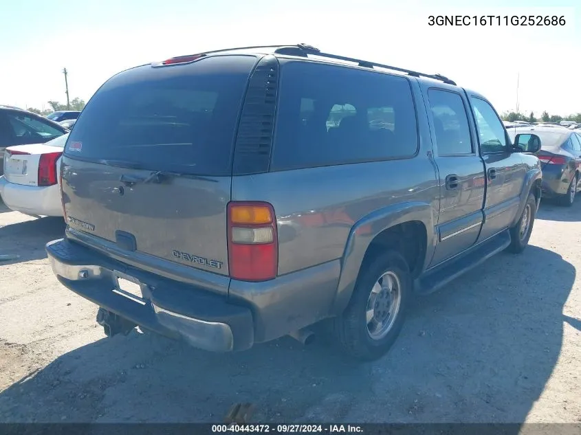 3GNEC16T11G252686 2001 Chevrolet Suburban 1500 Ls