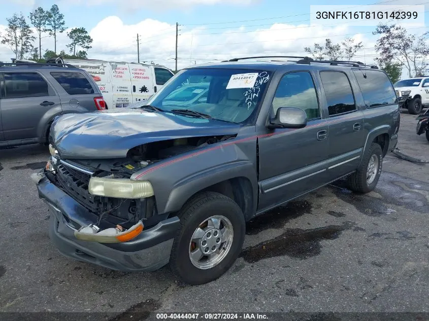 3GNFK16T81G142399 2001 Chevrolet Suburban 1500 Lt