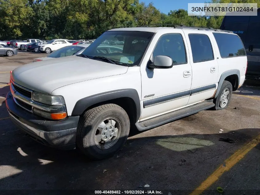 3GNFK16T81G102484 2001 Chevrolet Suburban 1500 Lt