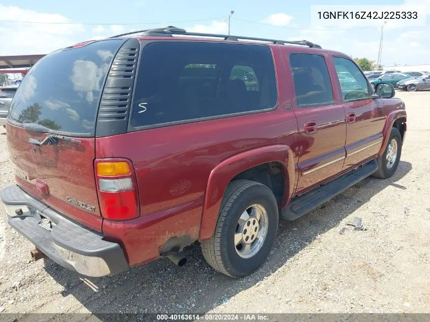 2002 Chevrolet Suburban 1500 Lt VIN: 1GNFK16Z42J225333 Lot: 40163614