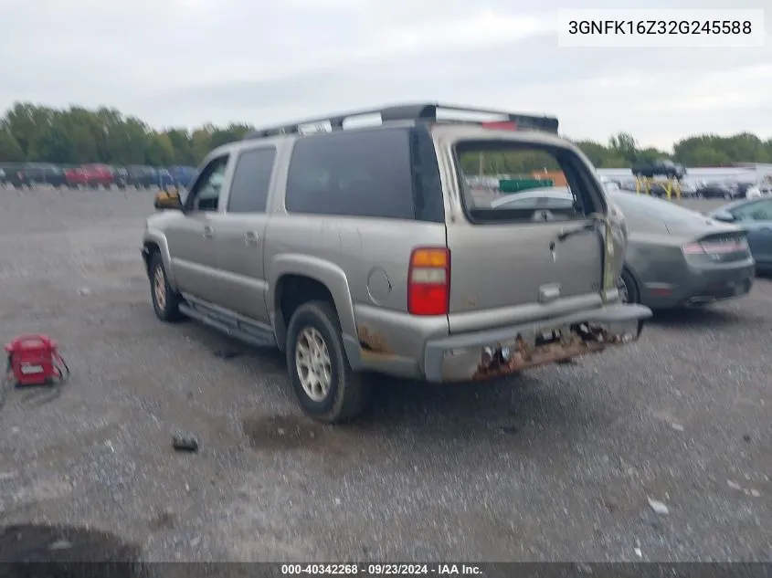 2002 Chevrolet Suburban 1500 Z71 VIN: 3GNFK16Z32G245588 Lot: 40342268