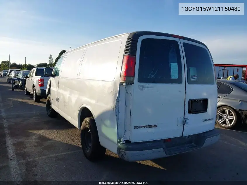 1GCFG15W121150480 2002 Chevrolet Express