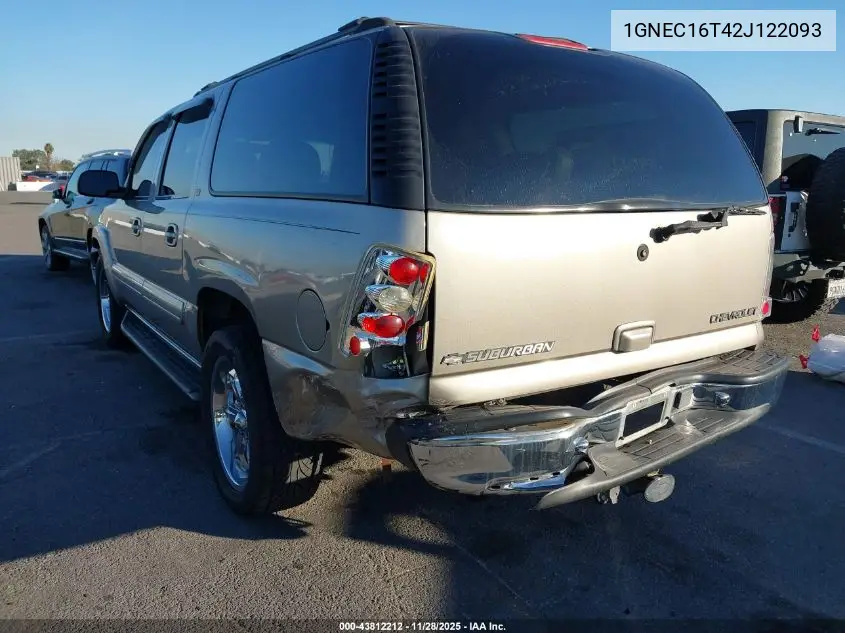 1GNEC16T42J122093 2002 Chevrolet Suburban 1500 Lt