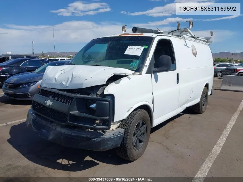 2003 Chevrolet Express VIN: 1GCFG15X531169592 Lot: 40028419