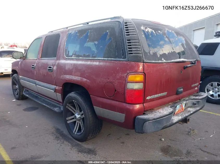 1GNFK16Z53J266670 2003 Chevrolet Suburban 1500 Ls