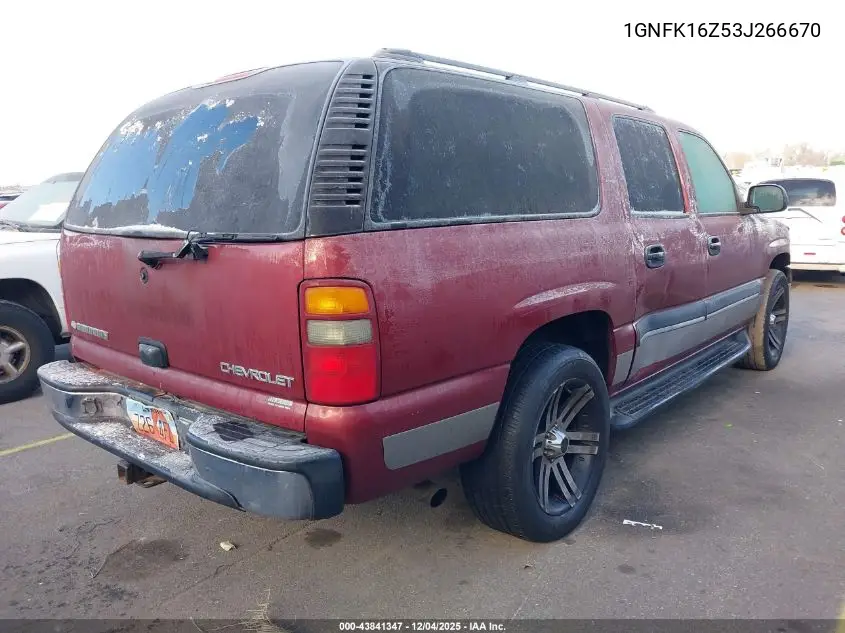 1GNFK16Z53J266670 2003 Chevrolet Suburban 1500 Ls