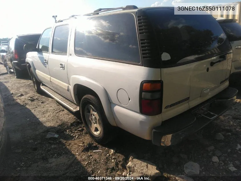 2005 Chevrolet Suburban 1500 Lt VIN: 3GNEC16Z55G111078 Lot: 40371346