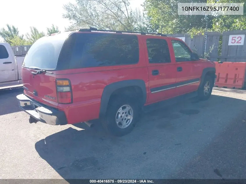 2005 Chevrolet Suburban 1500 Ls VIN: 1GNFK16Z95J177400 Lot: 40416575