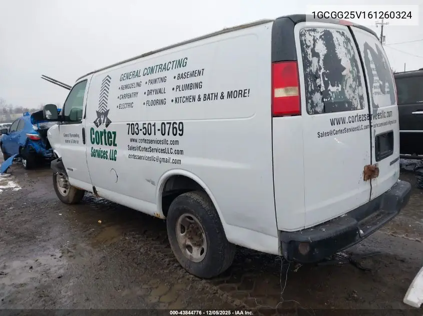 1GCGG25V161260324 2006 Chevrolet Express Work Van