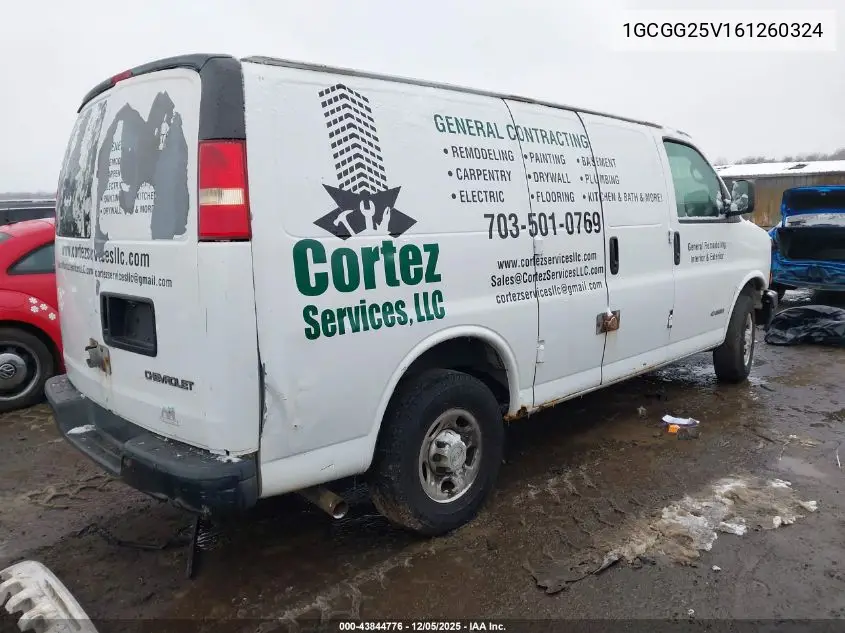 1GCGG25V161260324 2006 Chevrolet Express Work Van