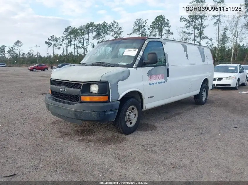 1GCHG39U961151928 2006 Chevrolet Express Work Van