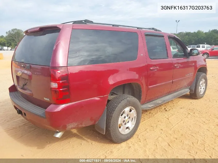 2007 Chevrolet Suburban 1500 Lt VIN: 3GNFK16317G203763 Lot: 40271931