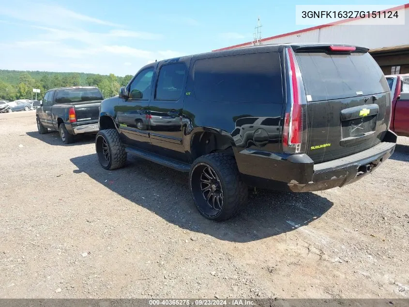 2007 Chevrolet Suburban 1500 Ltz VIN: 3GNFK16327G151124 Lot: 40365275