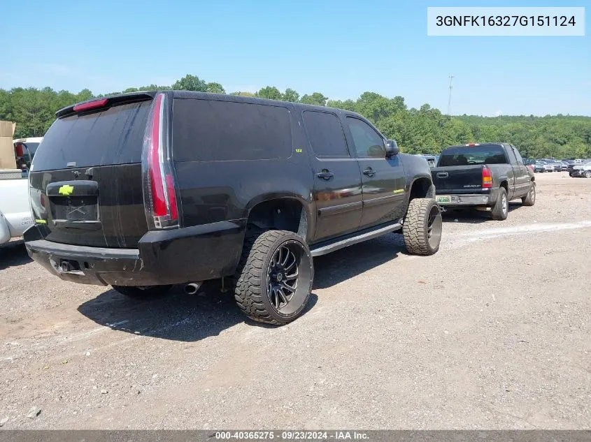 2007 Chevrolet Suburban 1500 Ltz VIN: 3GNFK16327G151124 Lot: 40365275