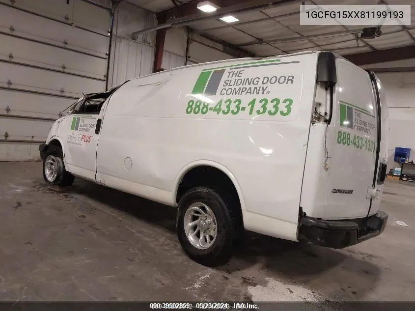 2008 Chevrolet Express Work Van VIN: 1GCFG15XX81199193 Lot: 39502859