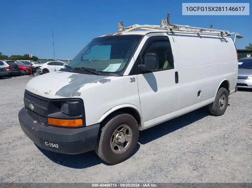 2008 Chevrolet Express Work Van VIN: 1GCFG15X281146617 Lot: 40406715