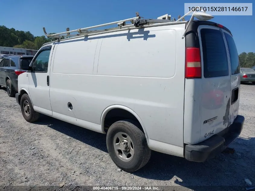 2008 Chevrolet Express Work Van VIN: 1GCFG15X281146617 Lot: 40406715