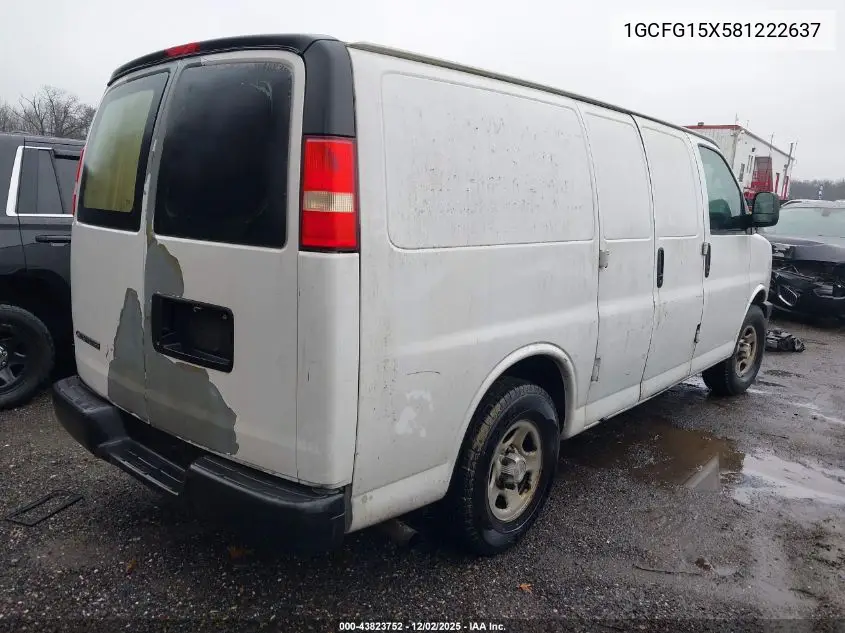 1GCFG15X581222637 2008 Chevrolet Express Work Van