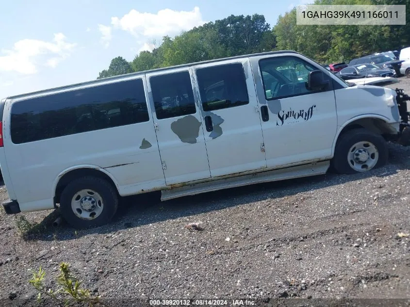 2009 Chevrolet Express 3500 Ls VIN: 1GAHG39K491166011 Lot: 39920132