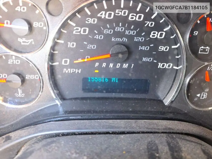 1GCWGFCA7B1184105 2011 Chevrolet Express 2500 Work Van