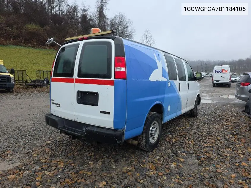 1GCWGFCA7B1184105 2011 Chevrolet Express 2500 Work Van