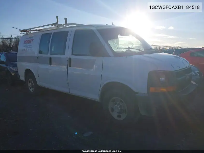 1GCWGFCAXB1184518 2011 Chevrolet Express 2500 Work Van