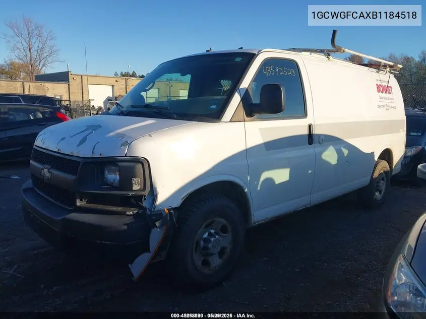 1GCWGFCAXB1184518 2011 Chevrolet Express 2500 Work Van
