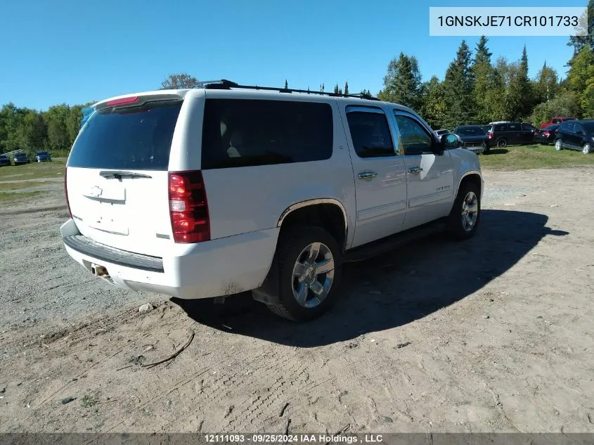 2012 Chevrolet Suburban 1500 Lt VIN: 1GNSKJE71CR101733 Lot: 12111093