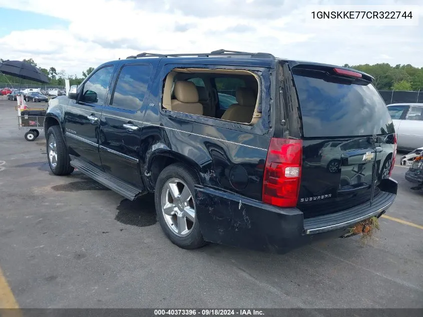 2012 Chevrolet Suburban 1500 Ltz VIN: 1GNSKKE77CR322744 Lot: 40373396