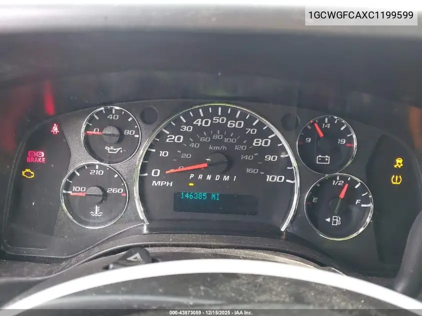 1GCWGFCAXC1199599 2012 Chevrolet Express 2500 Work Van