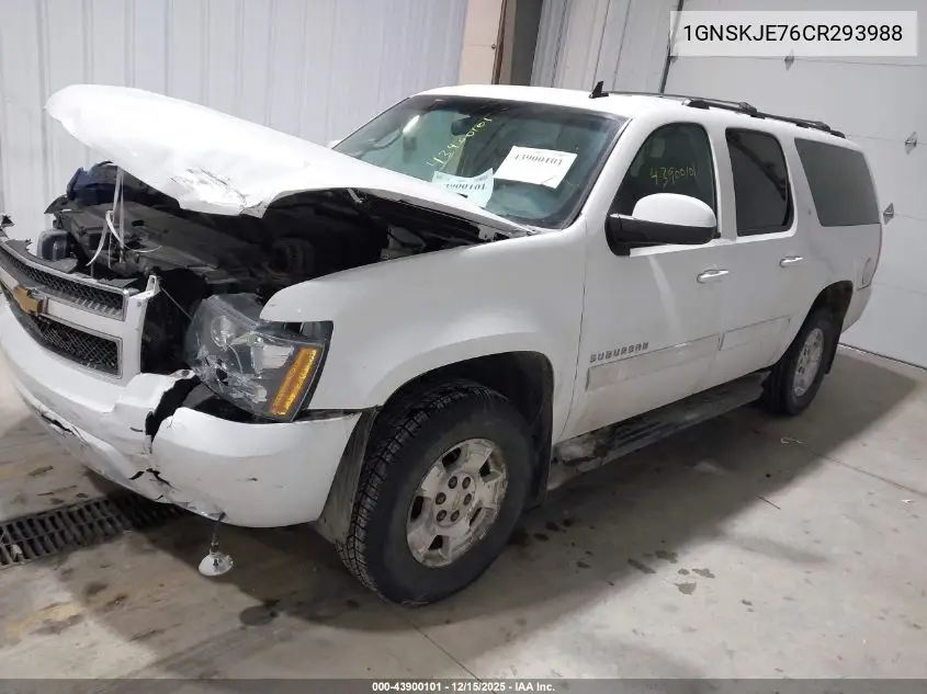 1GNSKJE76CR293988 2012 Chevrolet Suburban 1500 Lt