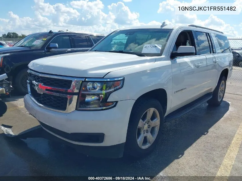 2015 Chevrolet Suburban 1500 Lt VIN: 1GNSCJKC1FR551482 Lot: 40372686