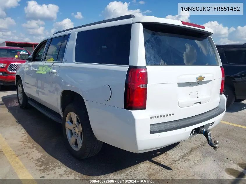 1GNSCJKC1FR551482 2015 Chevrolet Suburban 1500 Lt