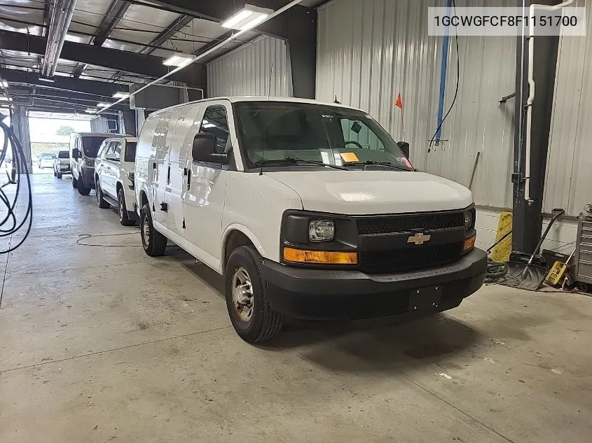 2015 Chevrolet Express 2500 Work Van VIN: 1GCWGFCF8F1151700 Lot: 40424371