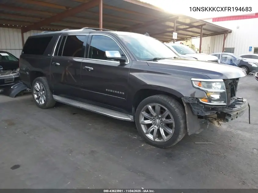 1GNSKKKCXFR194683 2015 Chevrolet Suburban 1500 Ltz