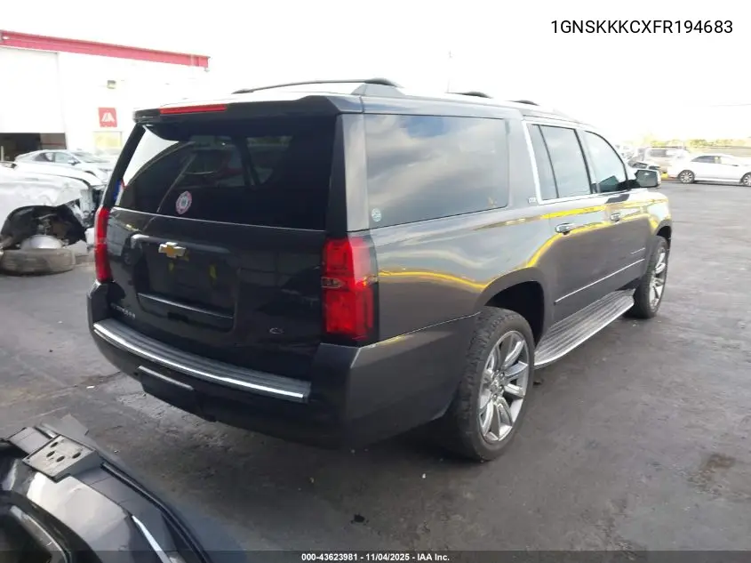 1GNSKKKCXFR194683 2015 Chevrolet Suburban 1500 Ltz