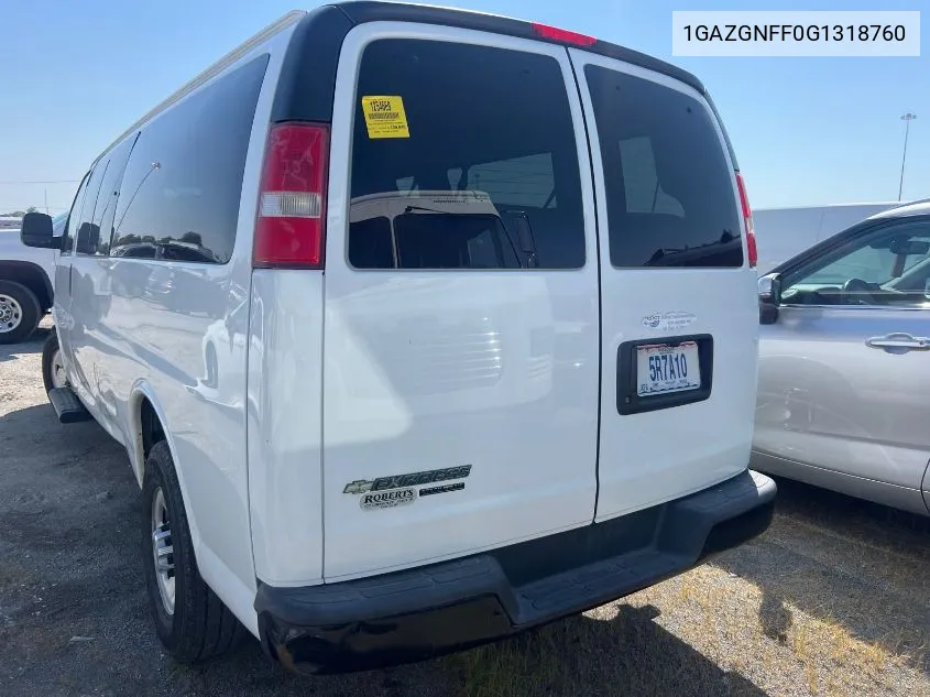 2016 Chevrolet Express 3500 Ls VIN: 1GAZGNFF0G1318760 Lot: 40460833