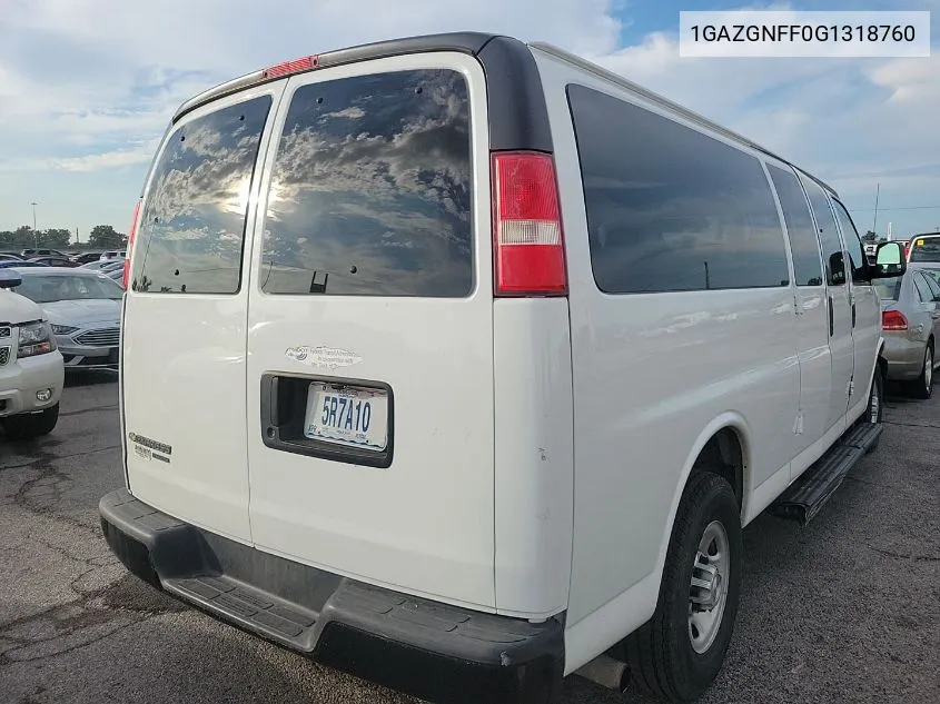 2016 Chevrolet Express 3500 Ls VIN: 1GAZGNFF0G1318760 Lot: 40460833