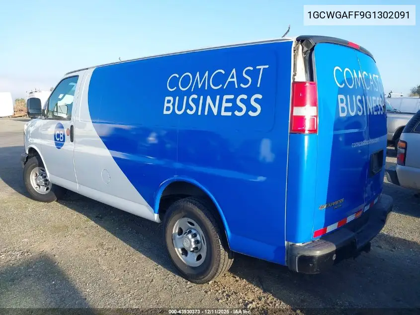 1GCWGAFF9G1302091 2016 Chevrolet Express 2500 Work Van
